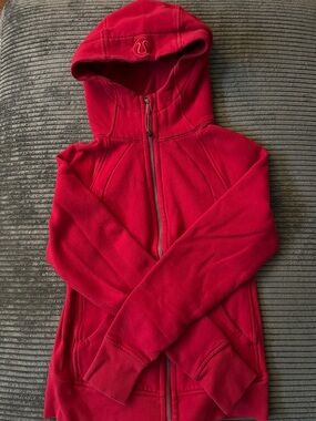 lululemon athletica Red Zip-Up Hooded Sweatshirt